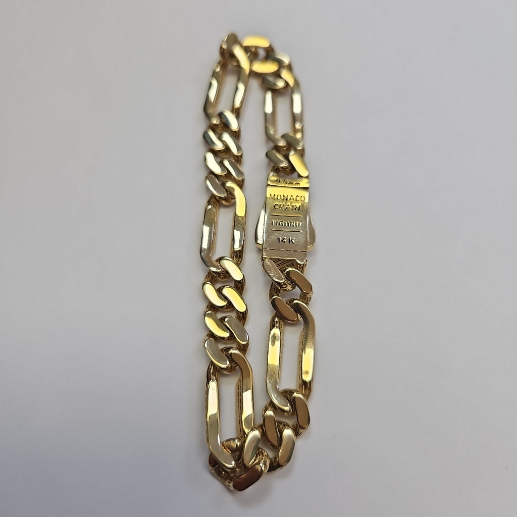 PULSERA CABALLERO MONACO ORO 14K 13.3 (NUEVO)