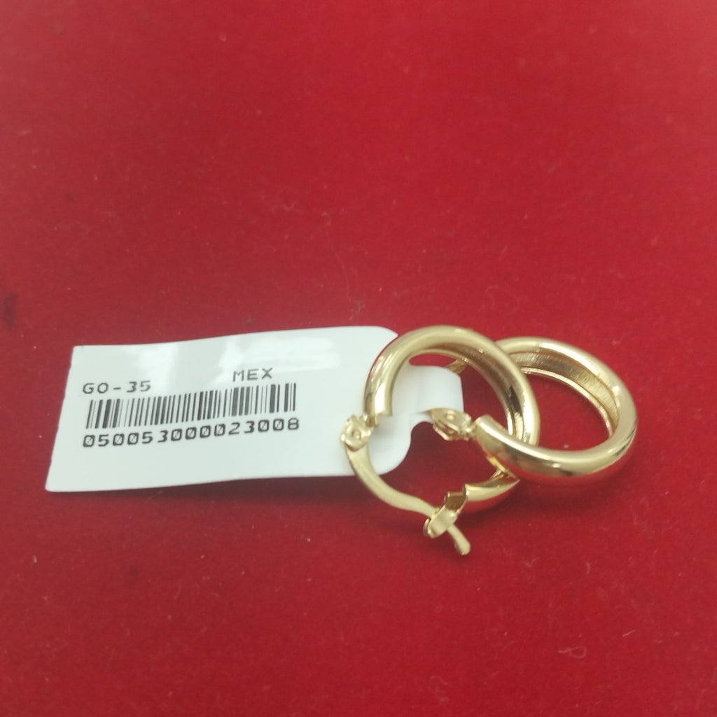 ARETES TEJIDO ARRACADAS LISAS 14K 2.2 GR (NUEVO)