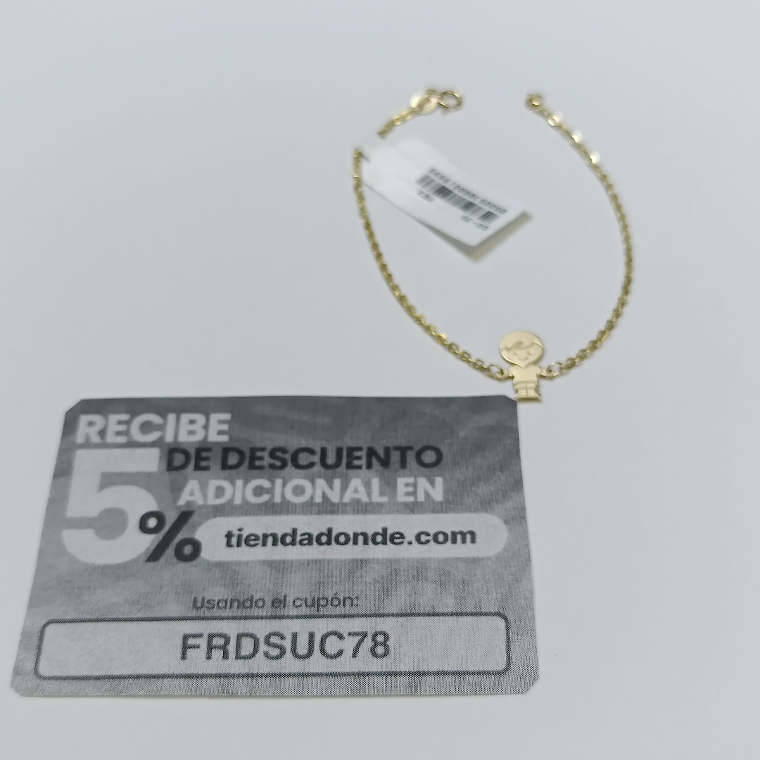 PULSERA TEJIDO ESPECIAL FIG NIÑO 14K 18 CM 1.5 GR (NUEVO)