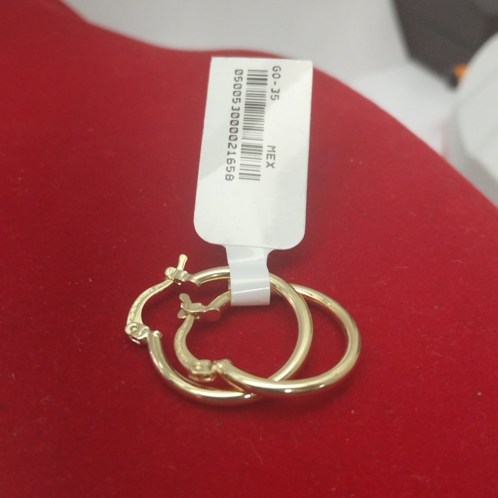 ARETES TEJIDO ARRACADAS LISAS 14K 1.1 GR (NUEVO)