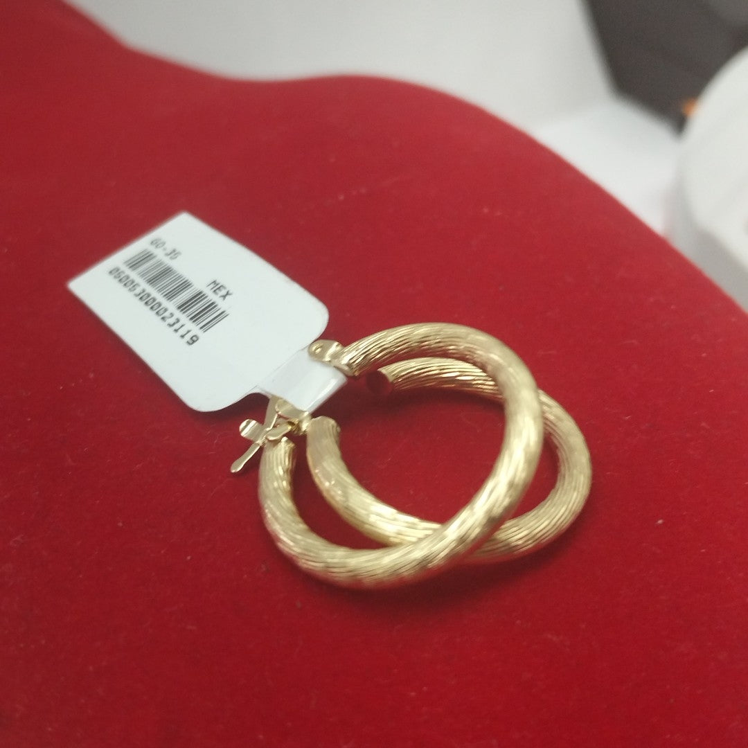 ARETES TEJIDO ARRACADAS ASTRIADAS 14K 2.7 GR (NUEVO)