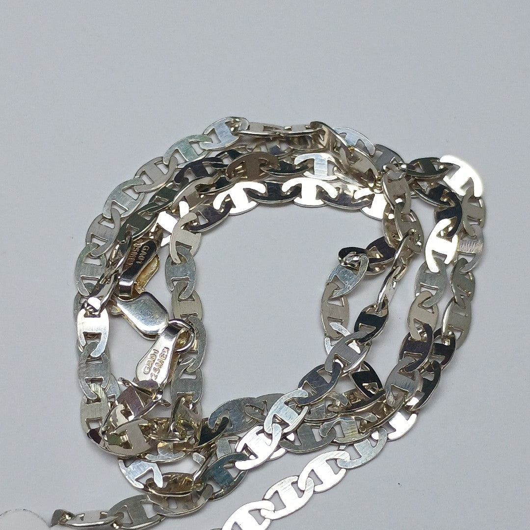 CADENA TEJIDO GUCHI PLATA .925 60 CM 8.9 GR (NUEVO)