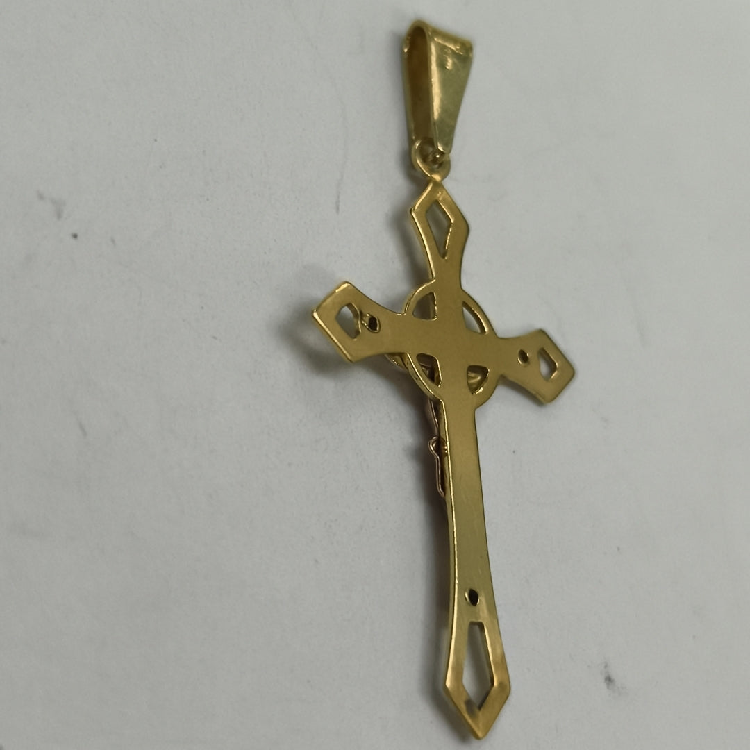 CRUCIFIJO ORO COMBINADO 14 K 1.4 GRMS (SEMINUEVO)