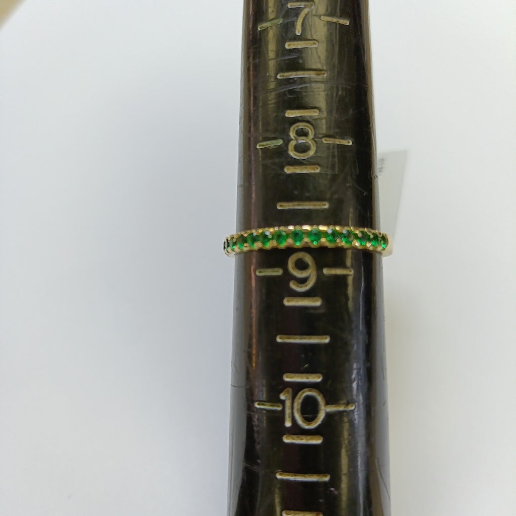 ANILLO ANILLITO MEDIA CHURUMBELA C PDRAS COLOR VERDE 14K 9 TALLA 1.7 GR (NUEVO)