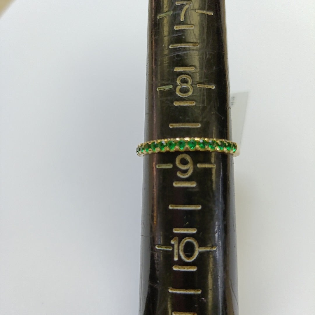 ANILLO ANILLITO MEDIA CHURUMBELA C PDRAS COLOR VERDE 14K 9 TALLA 1.7 GR (NUEVO)
