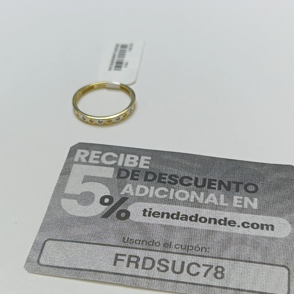 ANILLO ANILLITO C CIRCONIAS COMBINADO 14K 9 TALLA 2.2 GR (NUEVO)
