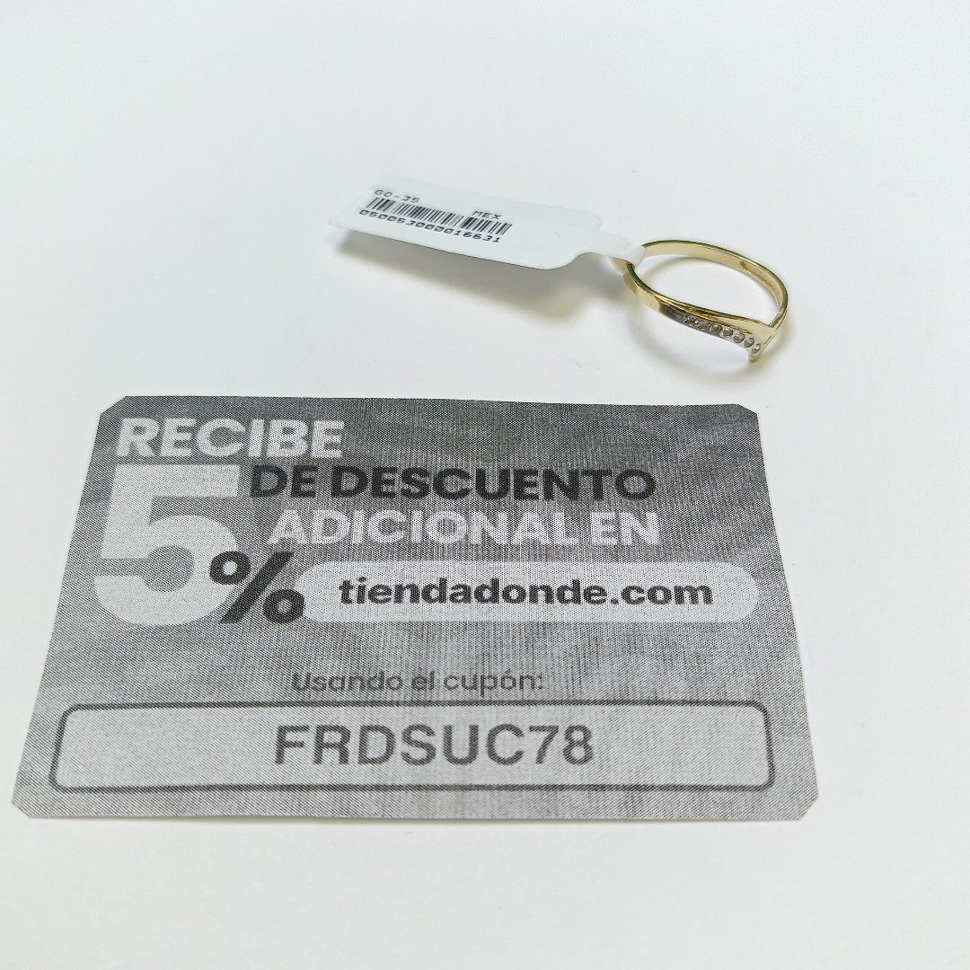 ANILLOS CON CIRCONIAS 14K TALLA 7 1 GR (NUEVO)