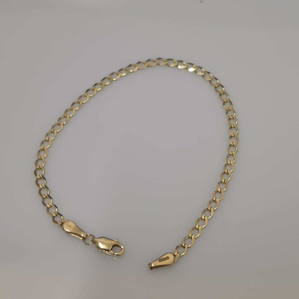 PULSERA TEJIDO BARBADA 14K 21 CM 3.8 GR (NUEVO)