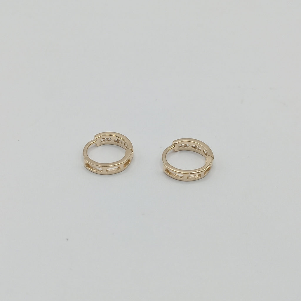 ARETES HUGGIES C CIRCONIA 14K 1.2 GR (NUEVO)