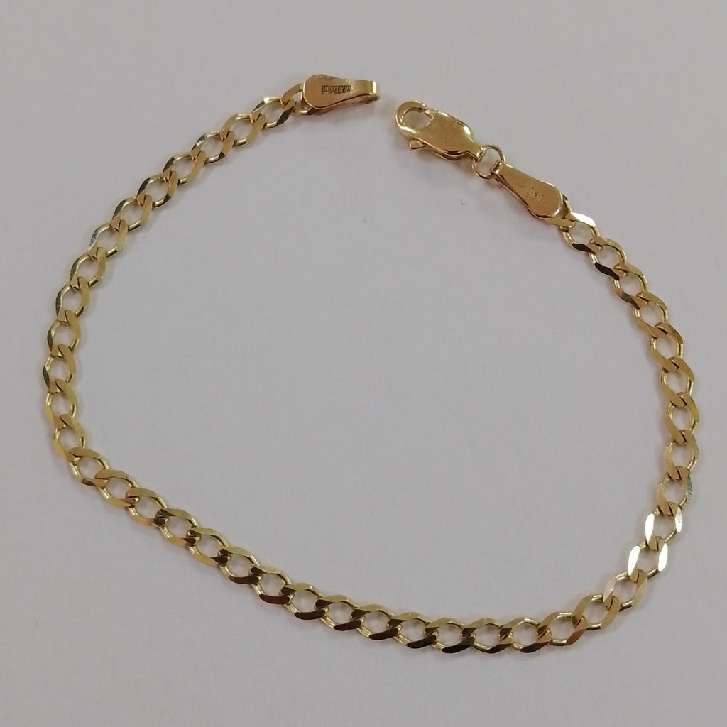 PULSERA TEJIDO BARBADA 14K 18 CM 3.5 GR (NUEVO)