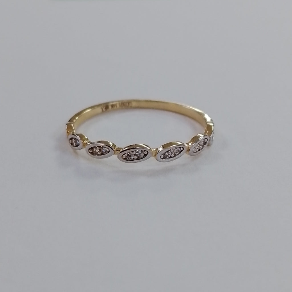 ANILLO ANILLITO FIG C CIRCONIAS 14K 8 TALLA 1.2 GR (NUEVO)