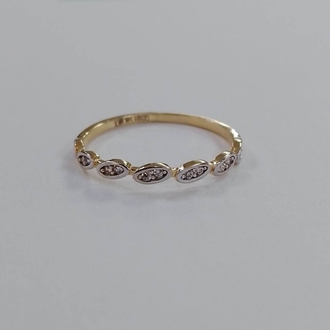 ANILLO ANILLITO FIG C CIRCONIAS 14K 8 TALLA 1.2 GR (NUEVO)