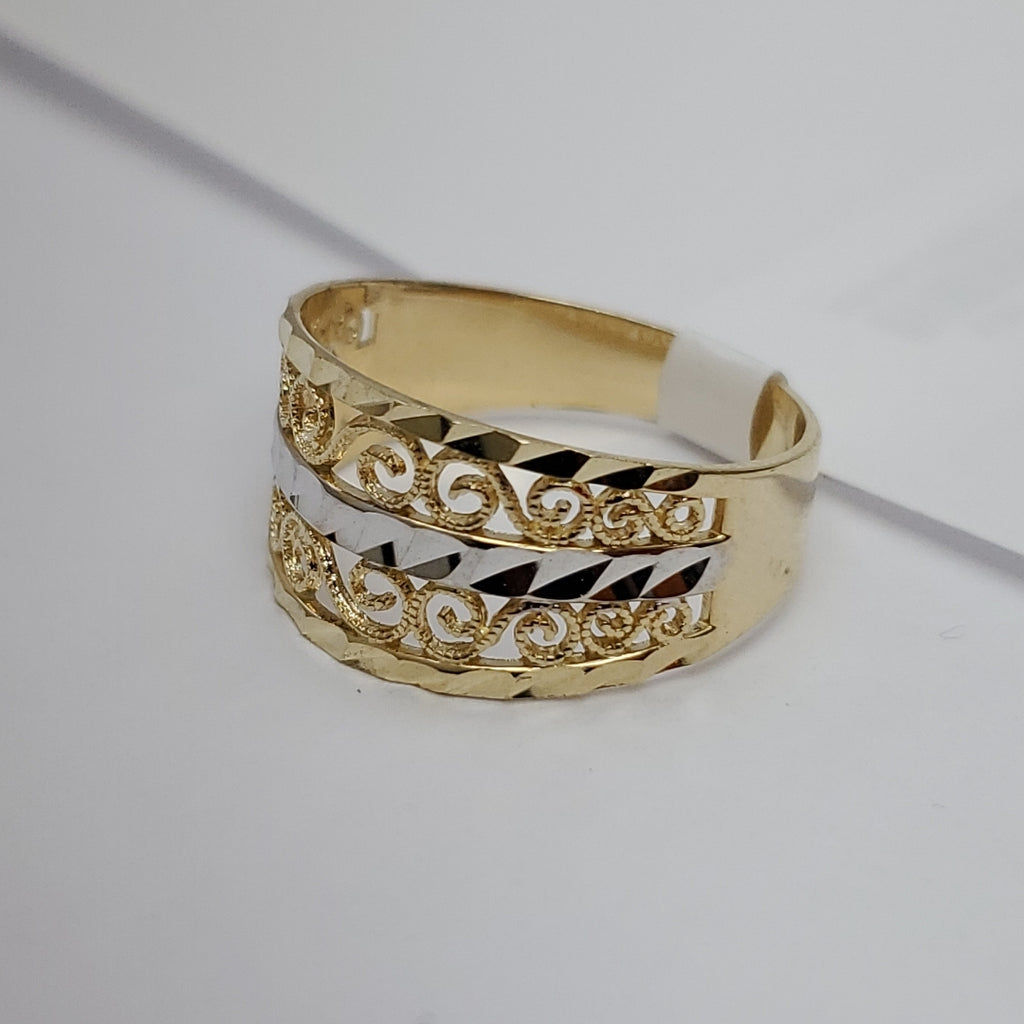 ANILLOS TIPO FILIGRANA 14K TALLA 8.5 3 GR (NUEVO)