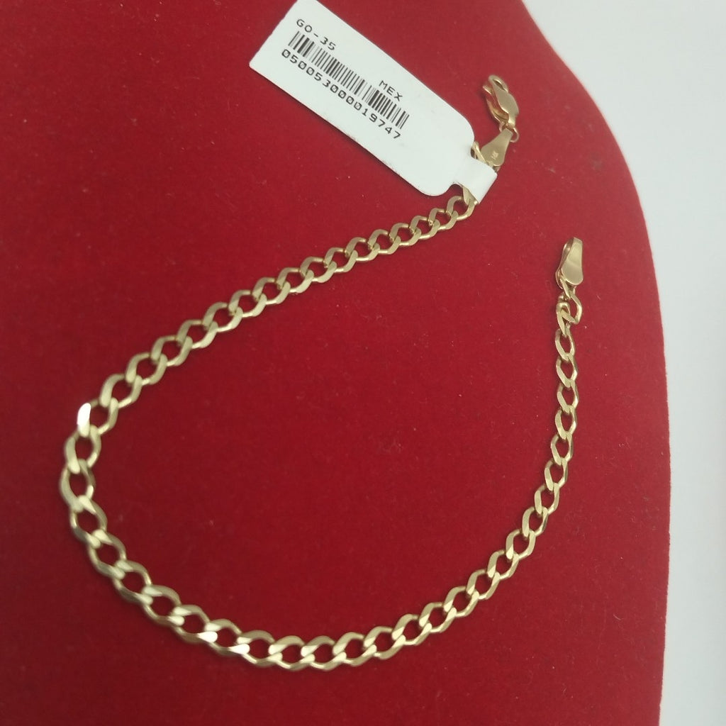 PULSERA TEJIDO BARBADA 14K 21 CM 3.8 GR (NUEVO)