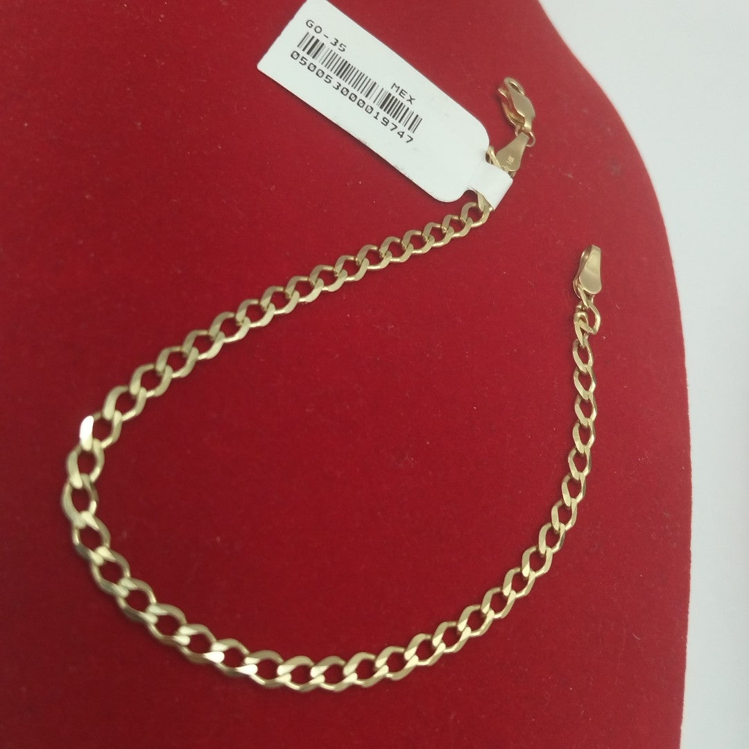 PULSERA TEJIDO BARBADA 14K 21 CM 3.8 GR (NUEVO)
