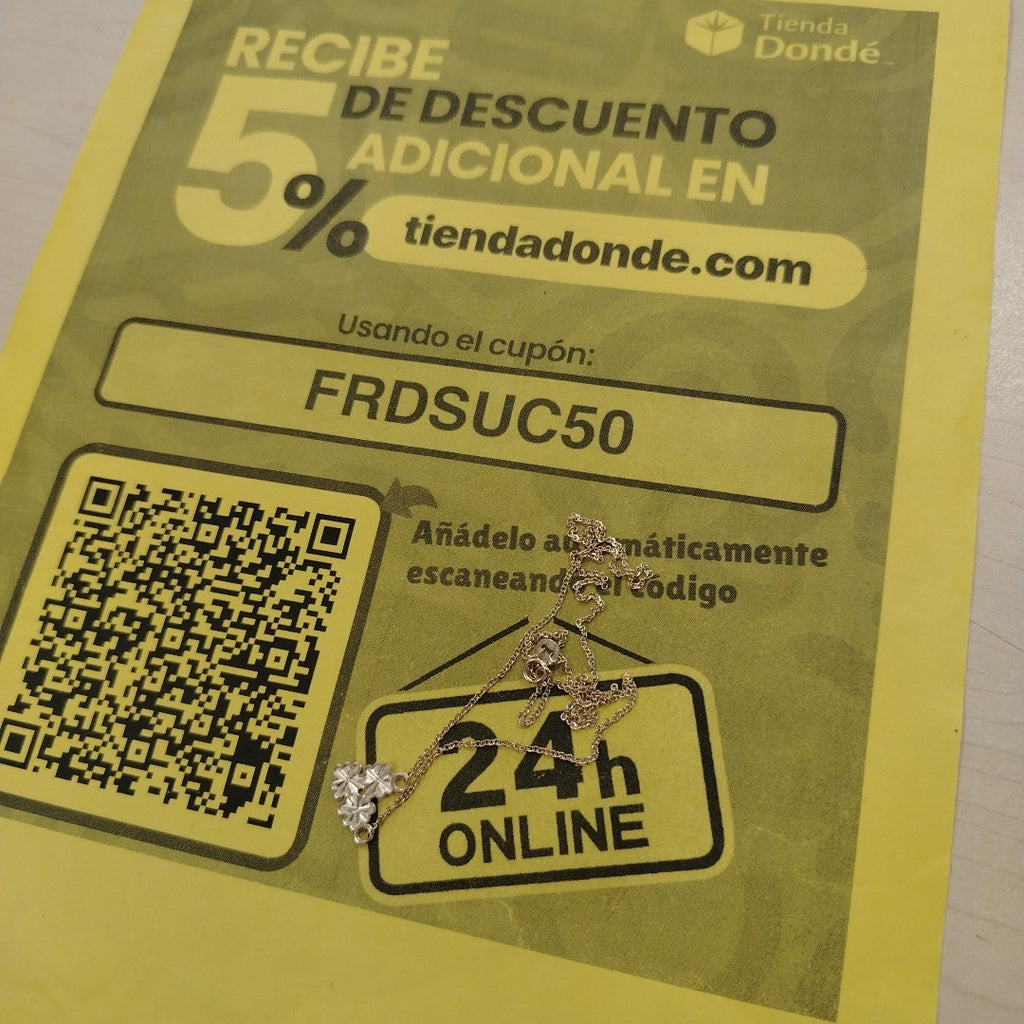 CADENA TEJIDO GARGANTILLA ESPECIAL C FLORES 14K 45 CM 3 GR (NUEVO)