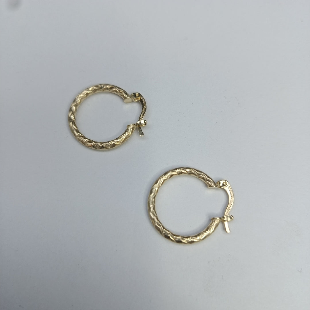 ARETES ARRACADAS LABRADAS 14K 2 GR (NUEVO)