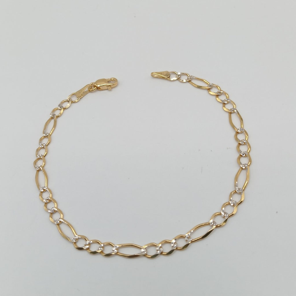 PULSERA 3X1 DIAMANTADA 14K 18 CM 2.7 GR (NUEVO)