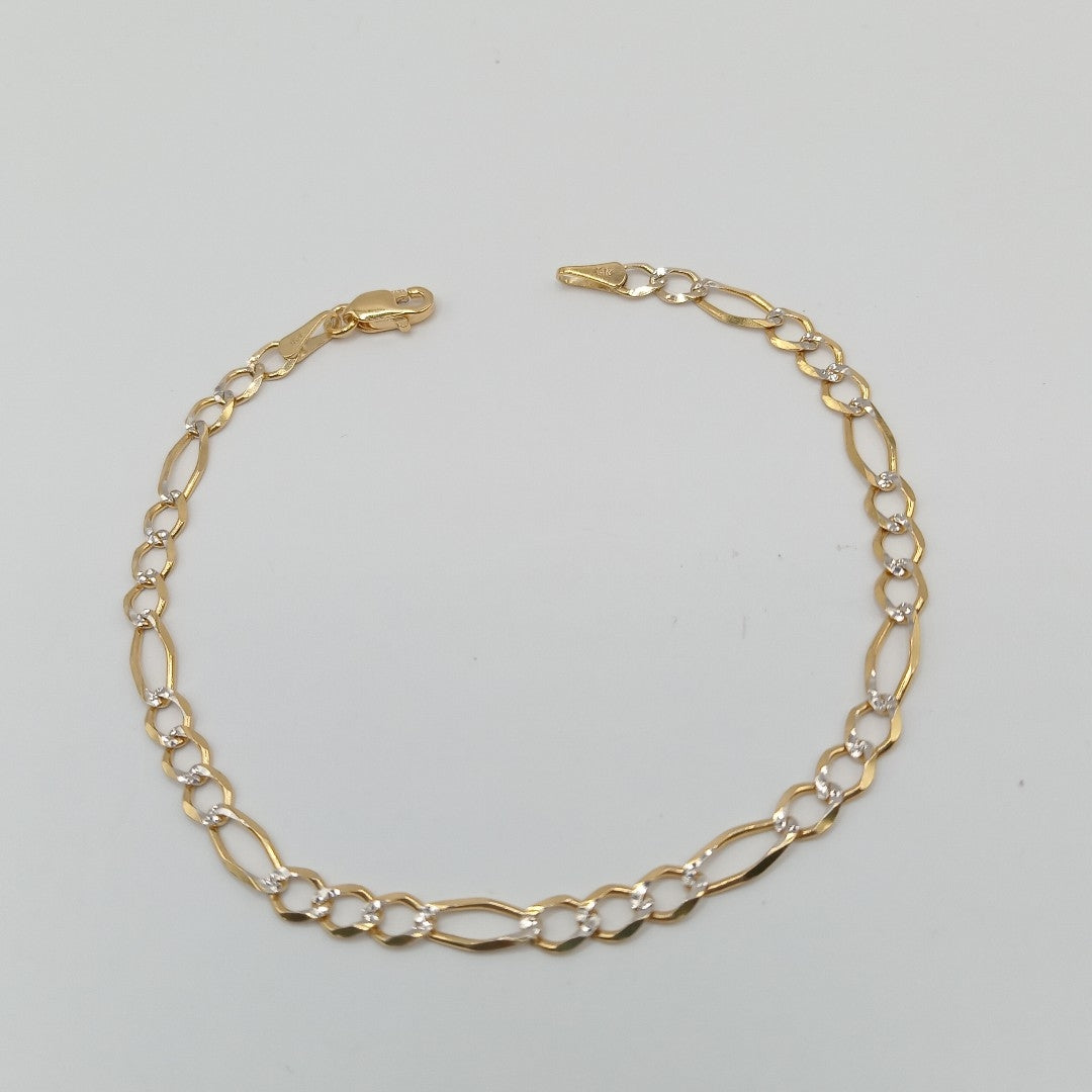 PULSERA 3X1 DIAMANTADA 14K 18 CM 2.7 GR (NUEVO)
