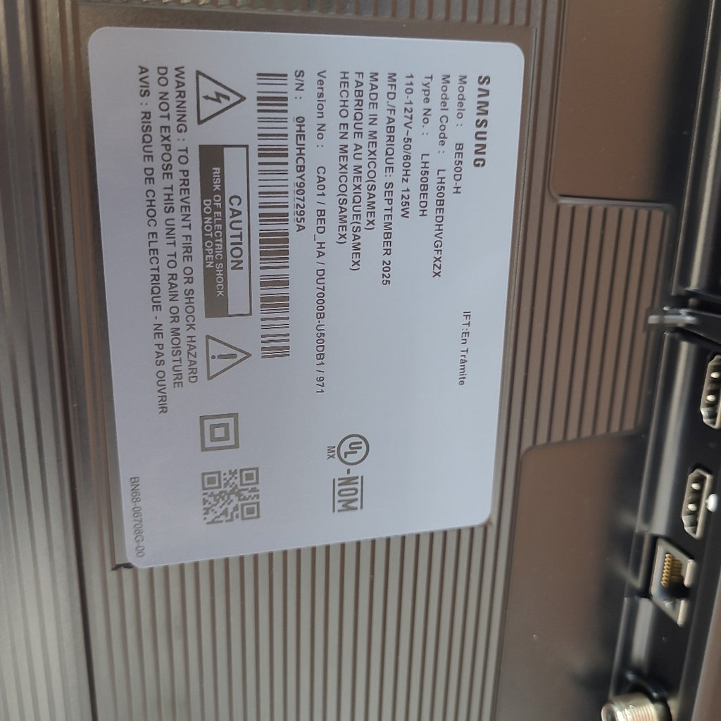 PANTALLA SAMSUNG BE50D-H (2025) 50" LED 4K (SEMINUEVO)