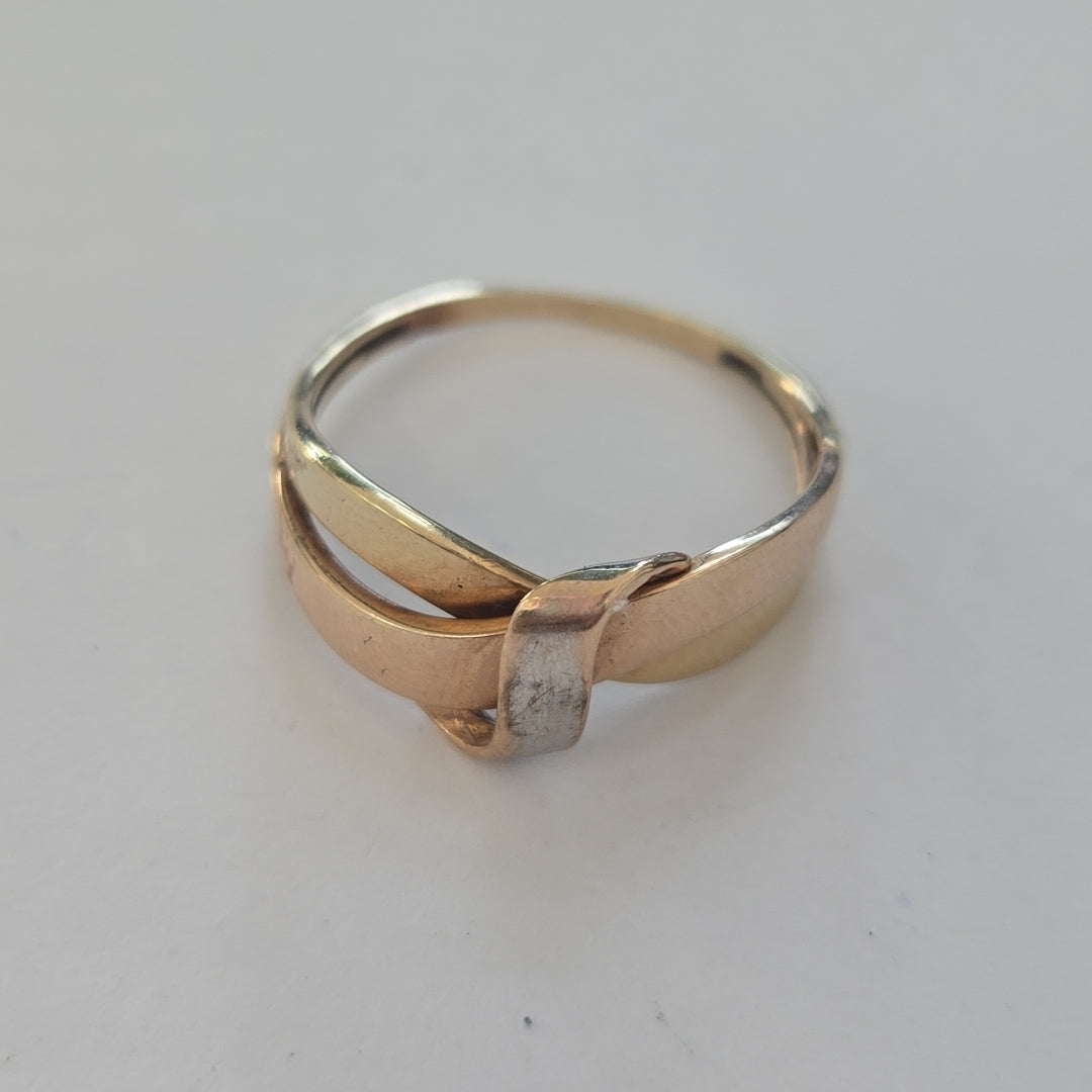 ANILLO ORO COMBINADO 10 K 2,10 GRMS (SEMINUEVO)