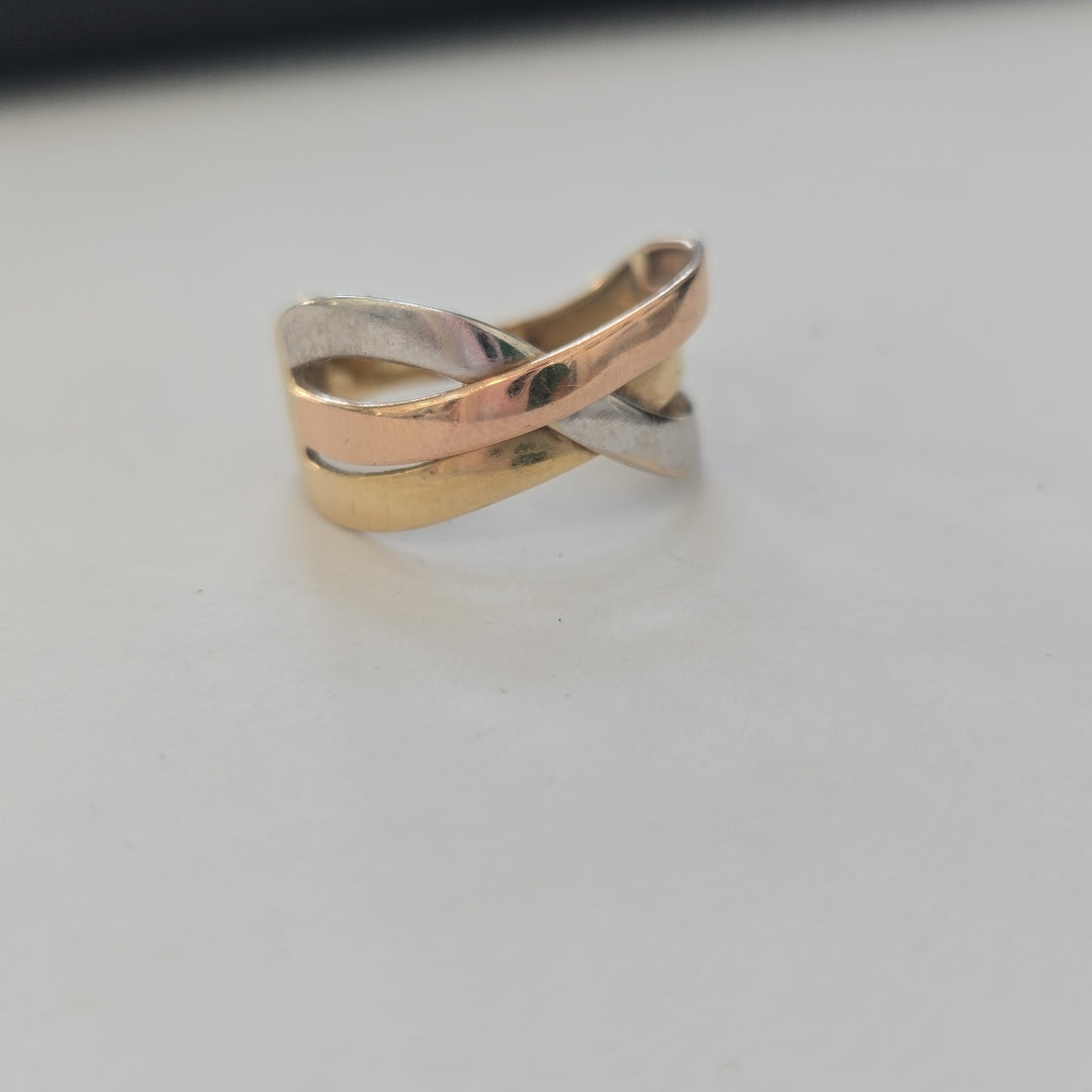 ANILLO ORO COMBINADO 10 K 2,40 GRMS (SEMINUEVO)