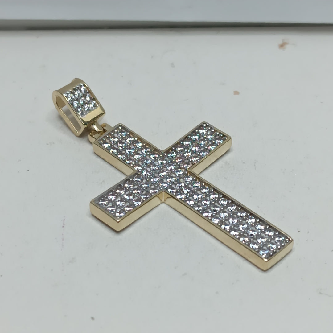 DIJE CRUZ C CIRCONIAS 14K 5.1 GR (NUEVO)