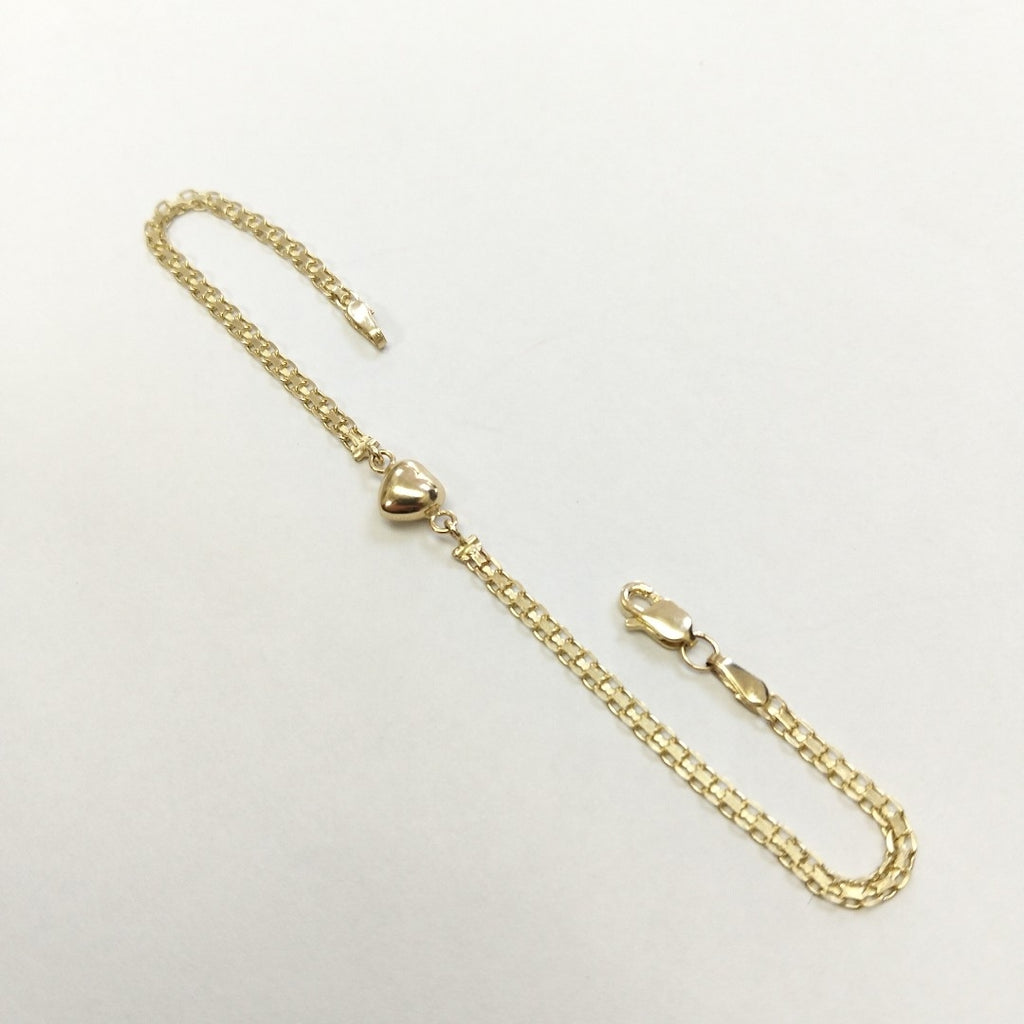 PULSERA ESPECIAL C CORAZON 14K 18 CM 2.7 GR (NUEVO)