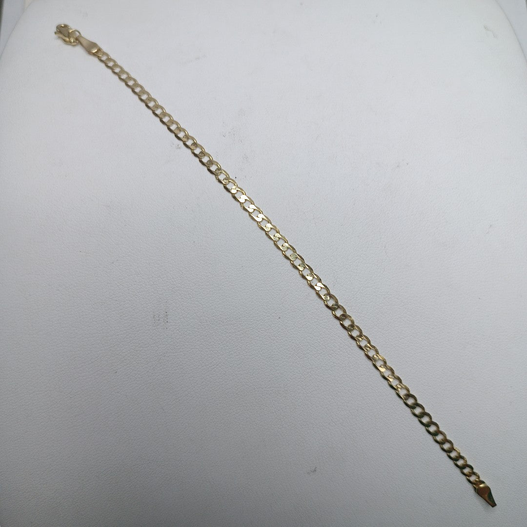 PULSERA TEJIDO BARBADA 14K 18 CM 3.2 GR (NUEVO)