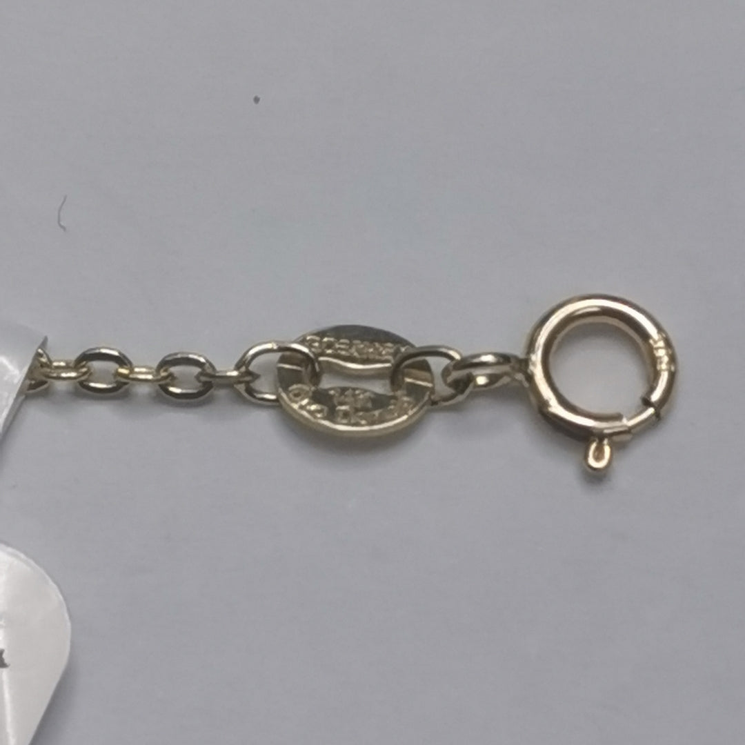 PULSERA ESPECIAL CON CORAZONES 14K 18 CM 1.3 GR (NUEVO)