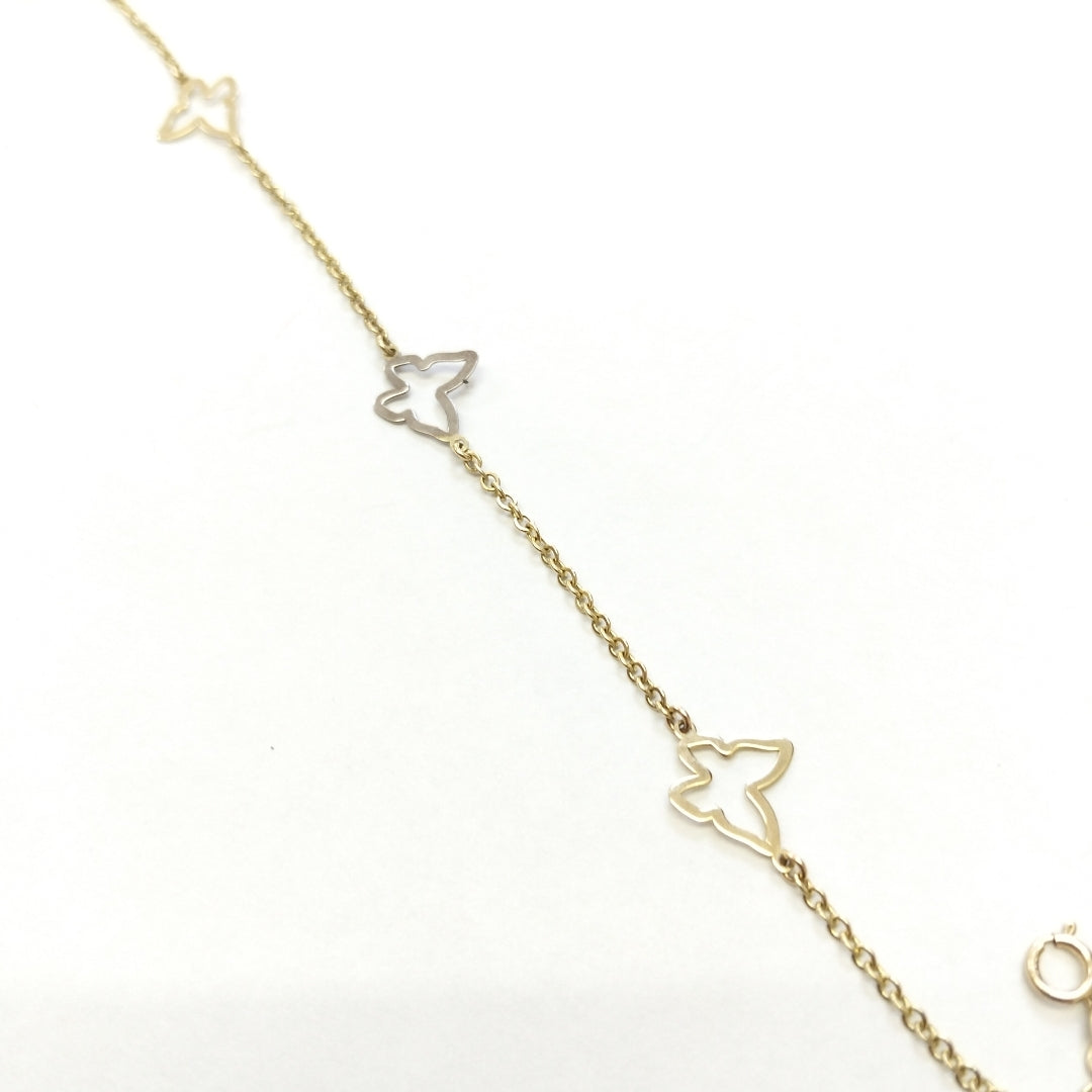 PULSERA ESPECIAL C MARIPOSAS 14K 18 CM 1.7 GR (NUEVO)