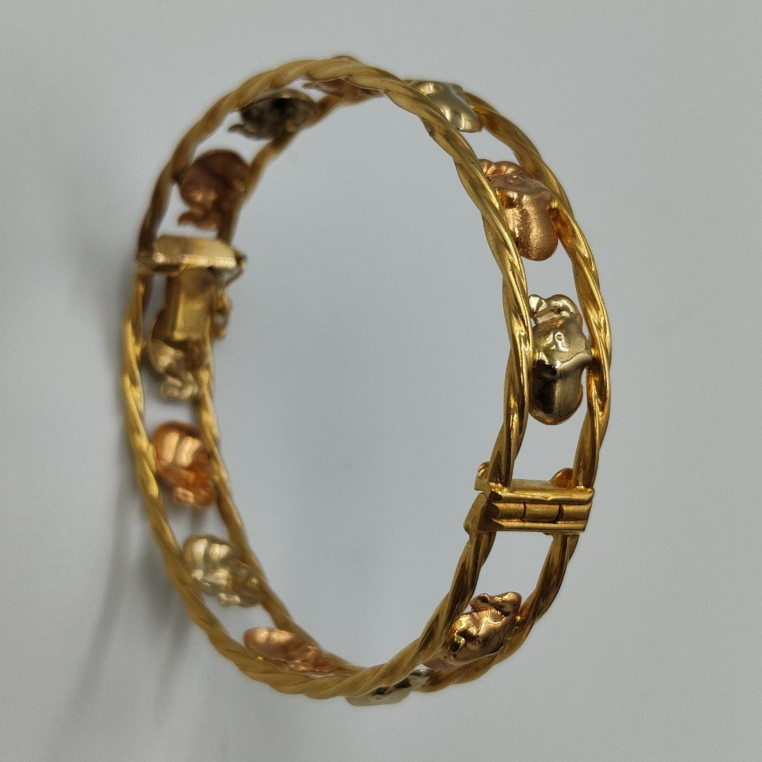 PULSERA RIGIDA ORO,ORO COMBINADO 18 K 12,90 GRMS (SEMINUEVO)