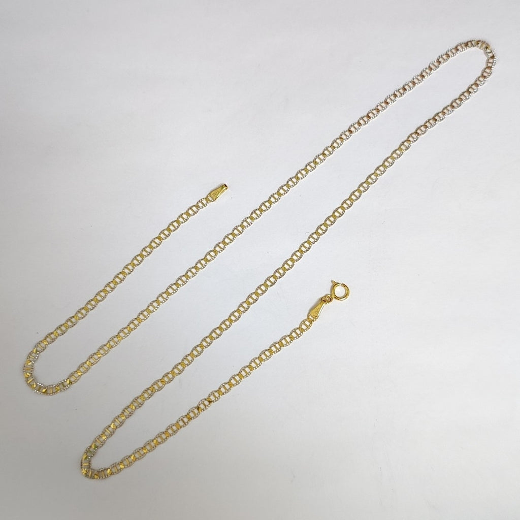 CADENAS TEJIDO GUCHI DIAMANTADO ORO 10K 55 CM 4 GR (NUEVO)