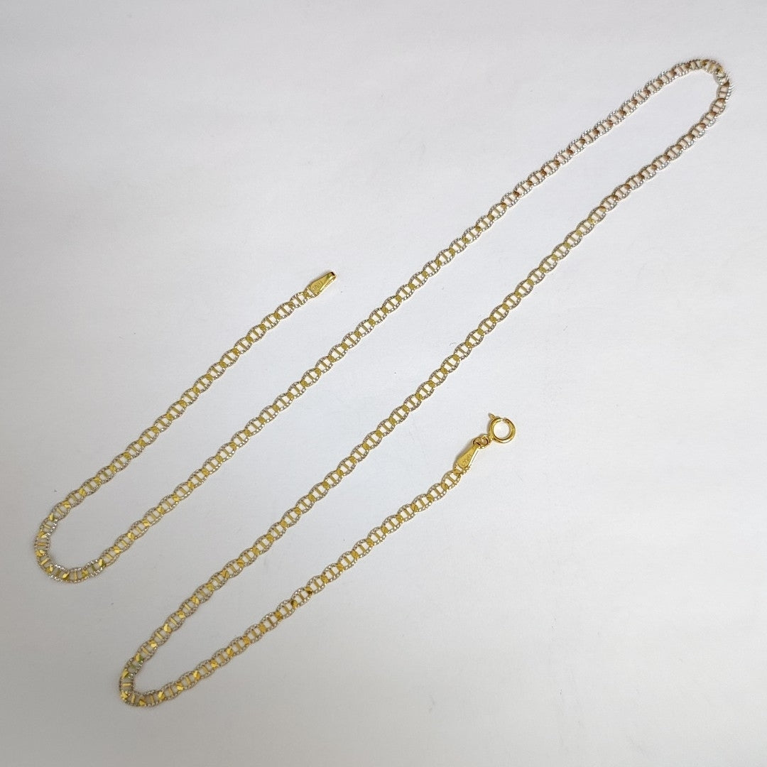 CADENAS TEJIDO GUCHI DIAMANTADO ORO 10K 55 CM 4 GR (NUEVO)