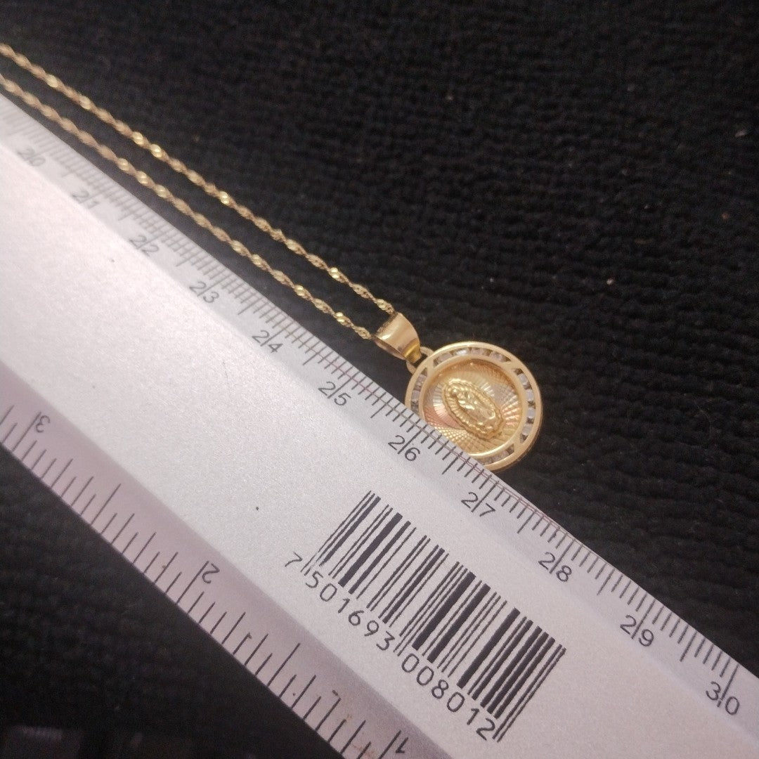 CADENA, MEDALLA RELIGIOSA ORO 10 K 1.9 GRMS (SEMINUEVO)