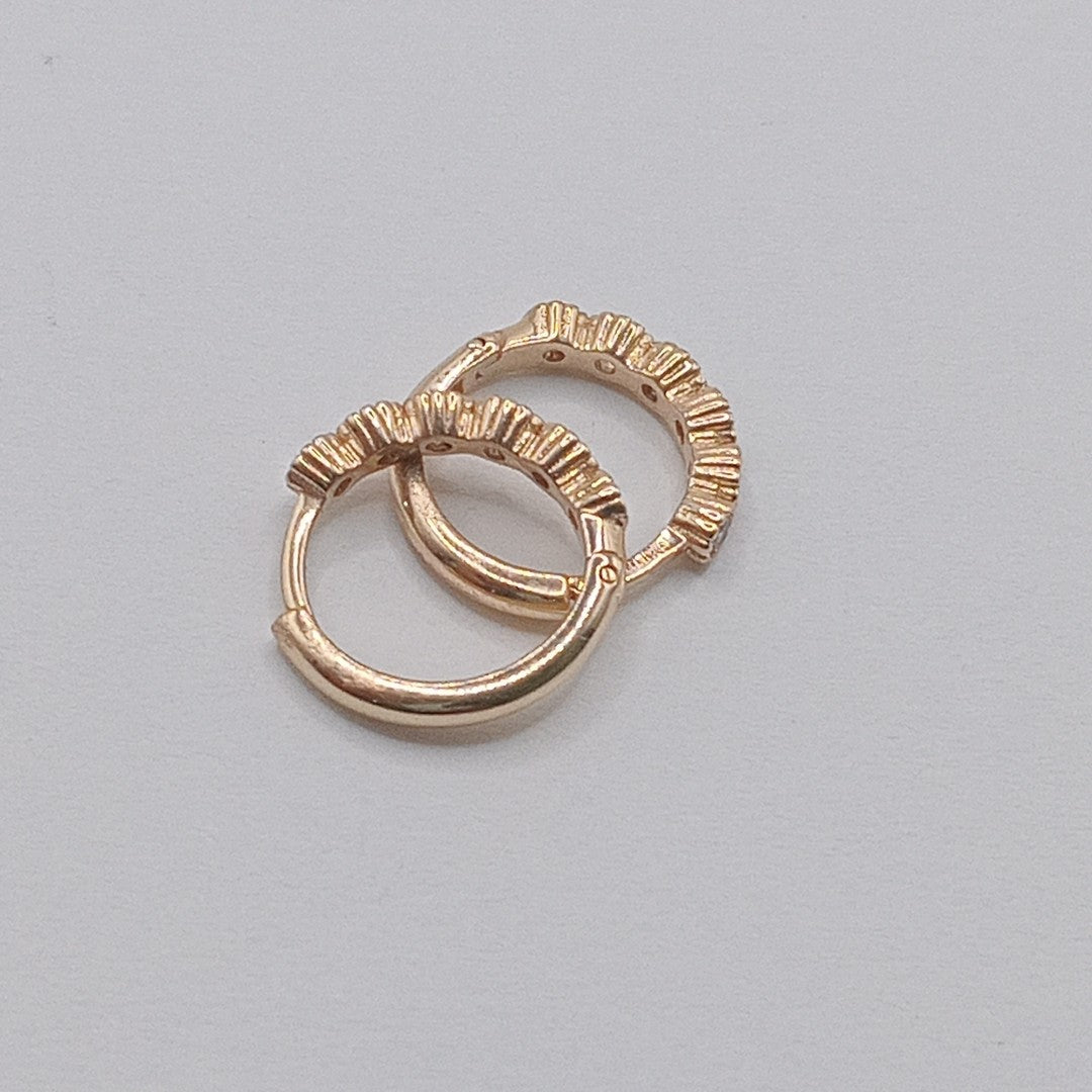 ARETES HUGGIES C CIRCONIAS 14K 2 GR (NUEVO)