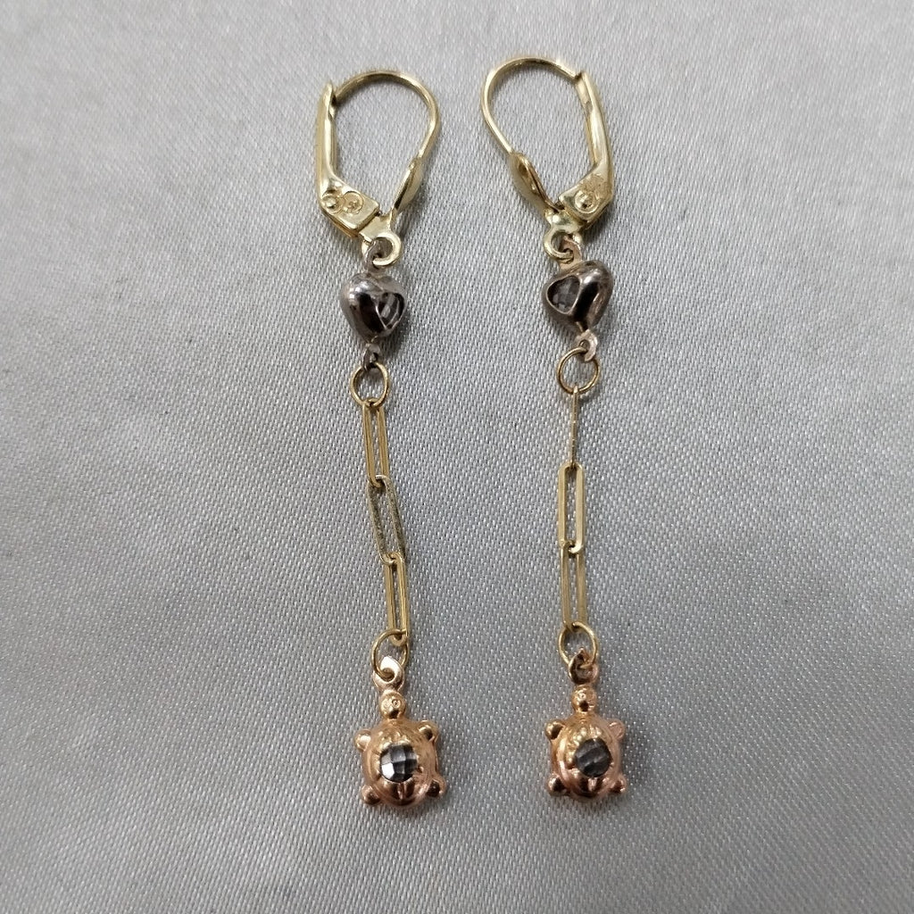 ARETES PAR ORO,ORO COMBINADO 10 K 2,30 GRMS (SEMINUEVO)
