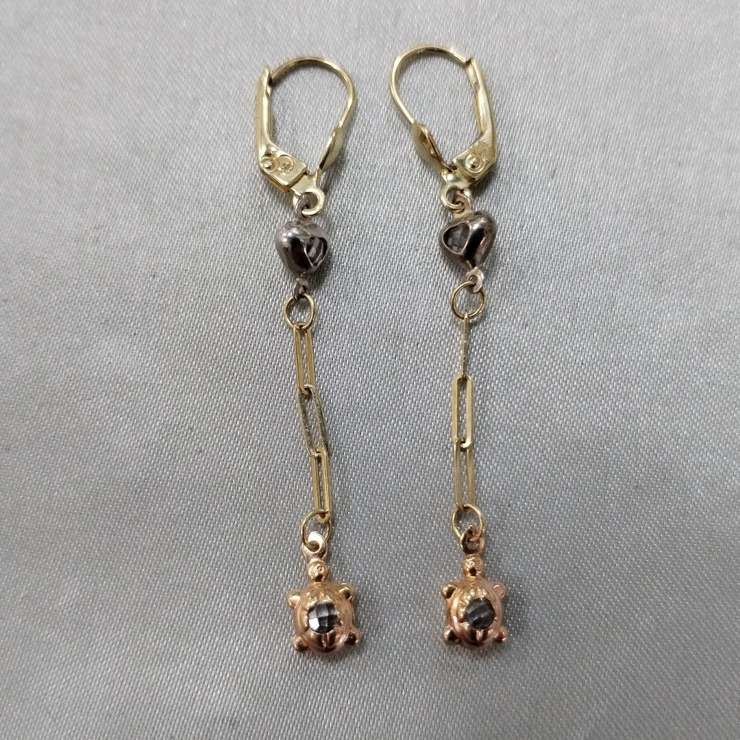 ARETES PAR ORO,ORO COMBINADO 10 K 2,30 GRMS (SEMINUEVO)