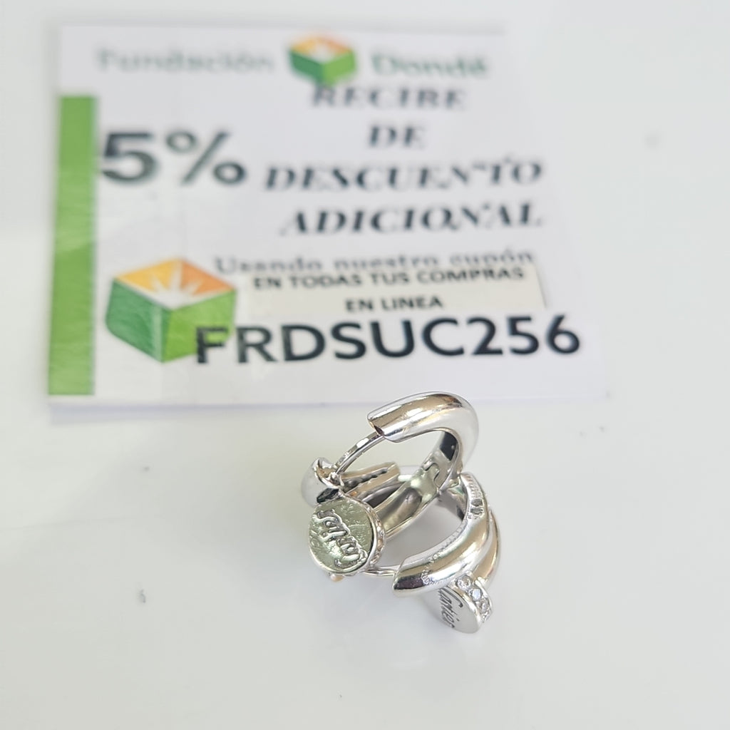 ARRACADAS PAR ORO, ORO BLANCO 14 K 7.7 GRMS (SEMINUEVO)