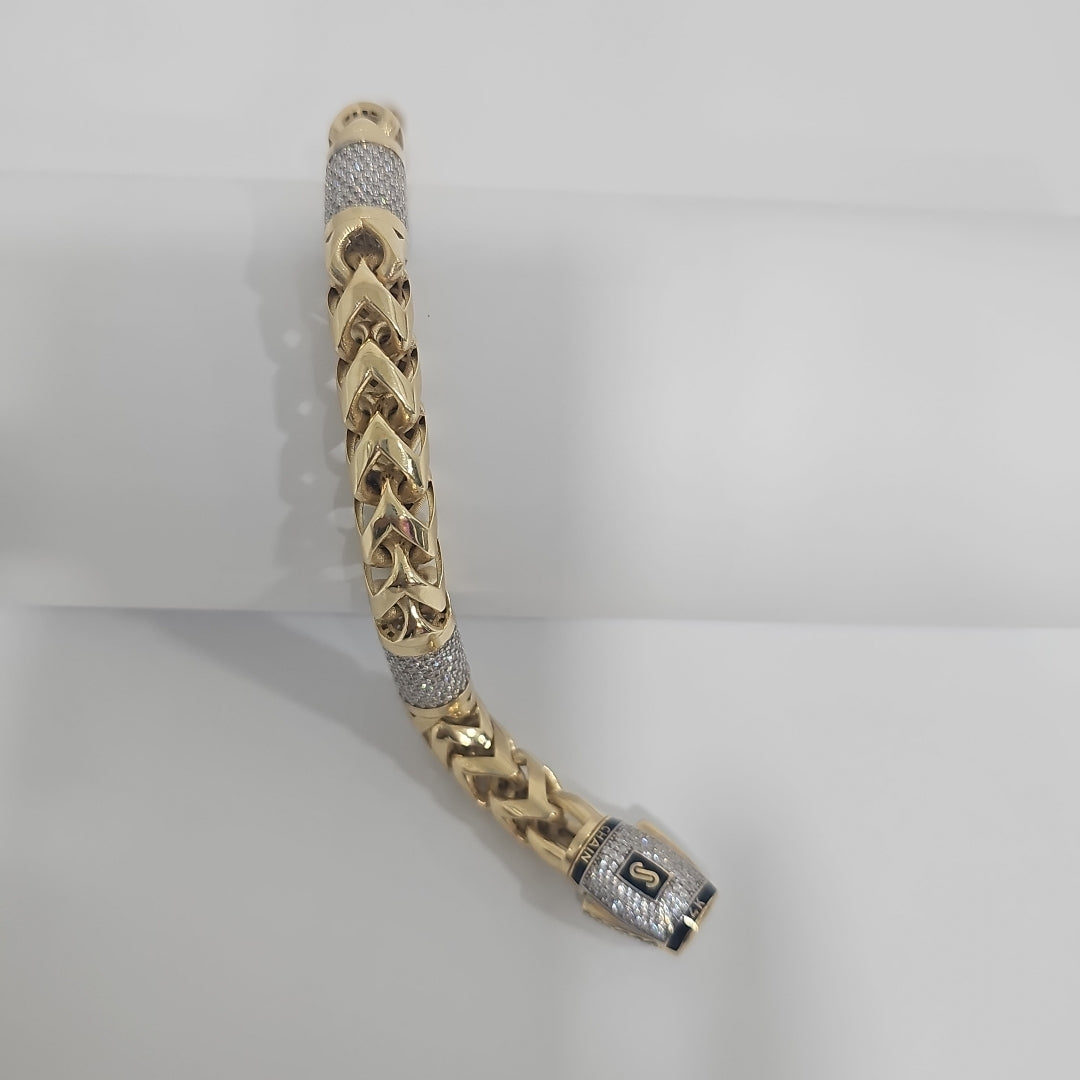 PULSERA CABALLERO MONACO ORO 14K 35.3 (NUEVO)