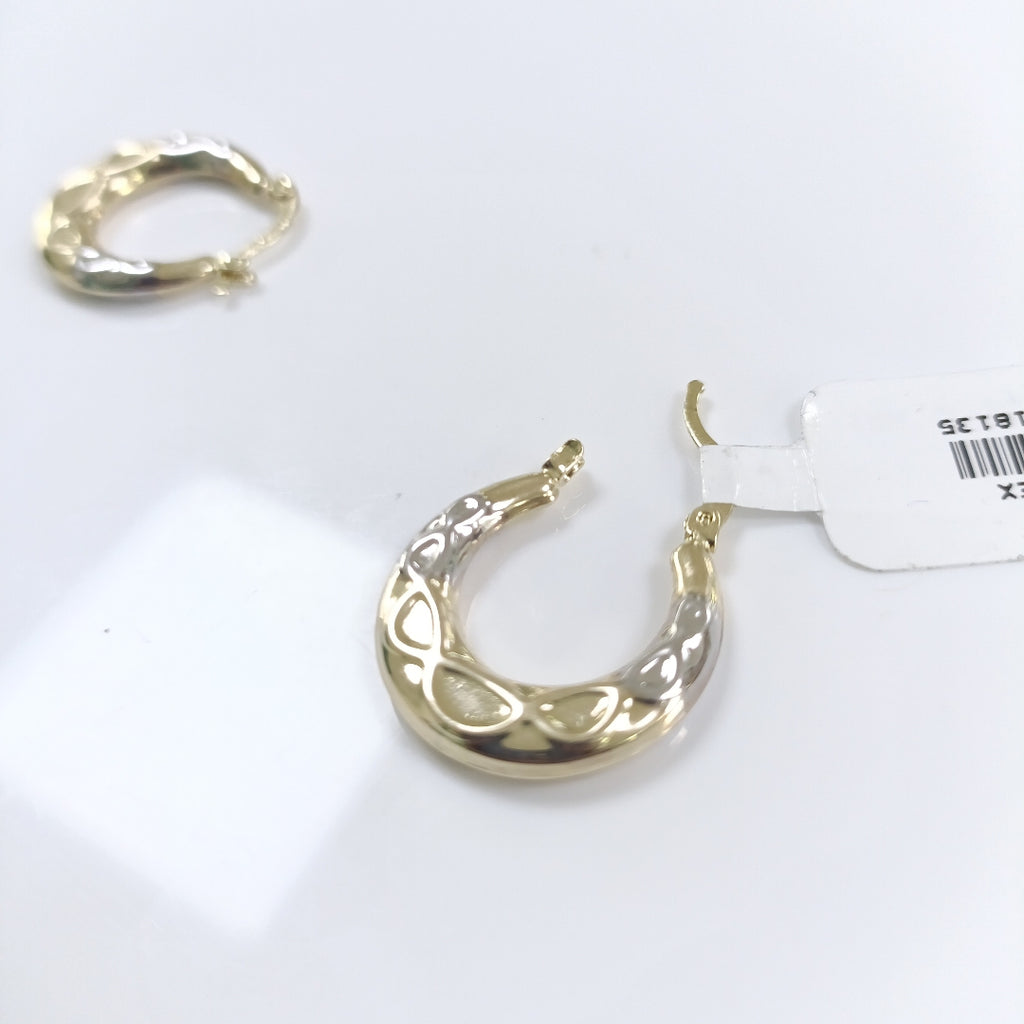 ARETES ARRACADAS COMBINADAS CON INFINITO 14K 2.3 GR (NUEVO)
