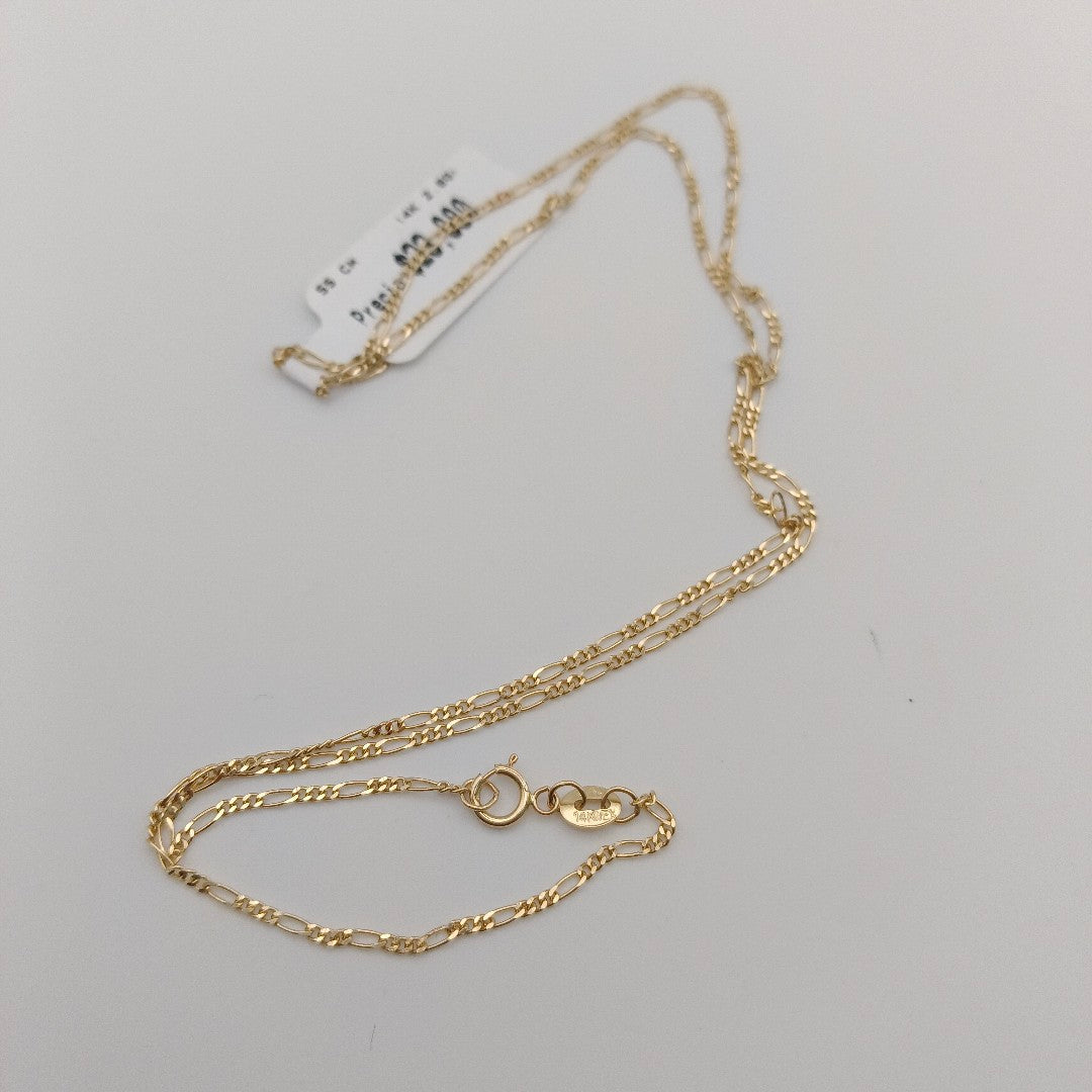 CADENAS TEJIDO 3X1 ORO 14K 55 CM 2.6 GR (NUEVO)