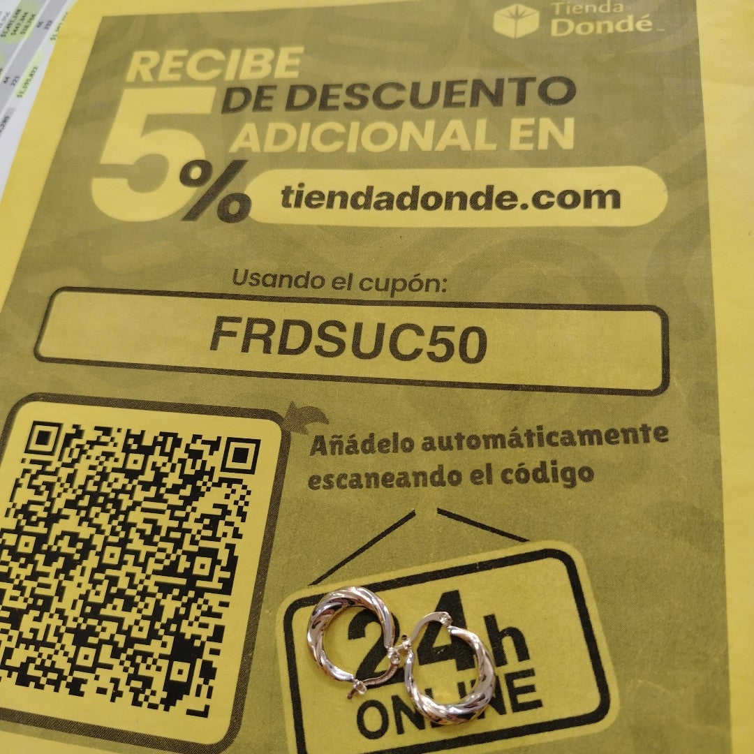 ARETES TEJIDO ARRACADA TRENZADA COMBINADA 14K 1.9 GR (NUEVO)
