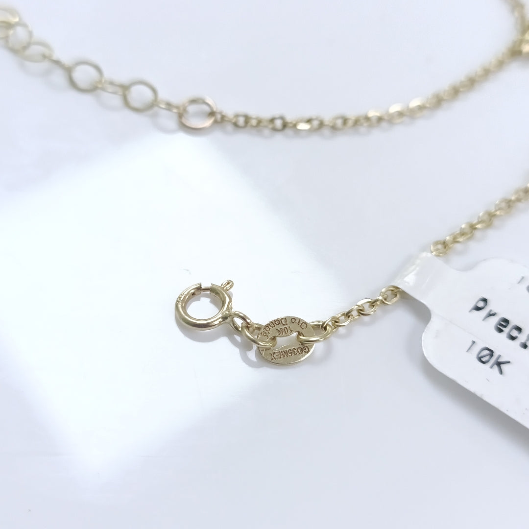 PULSERA ESPECIAL CON DIJES DELFINES 10K 18 CM 1.9 GR (NUEVO)