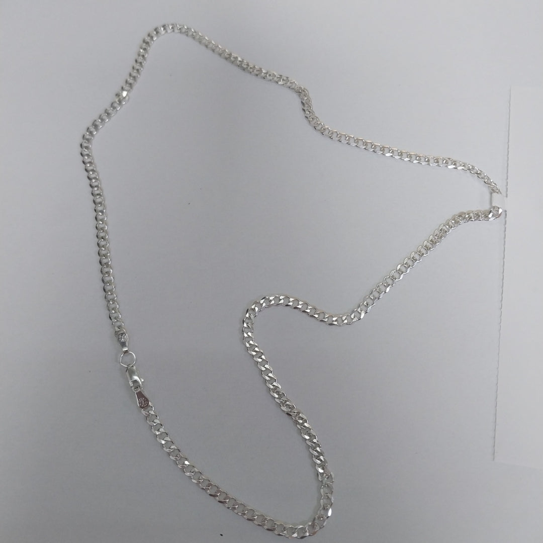 CADENA TEJIDO BARBADO PLATA .925 60 CM 14 GR (NUEVO)