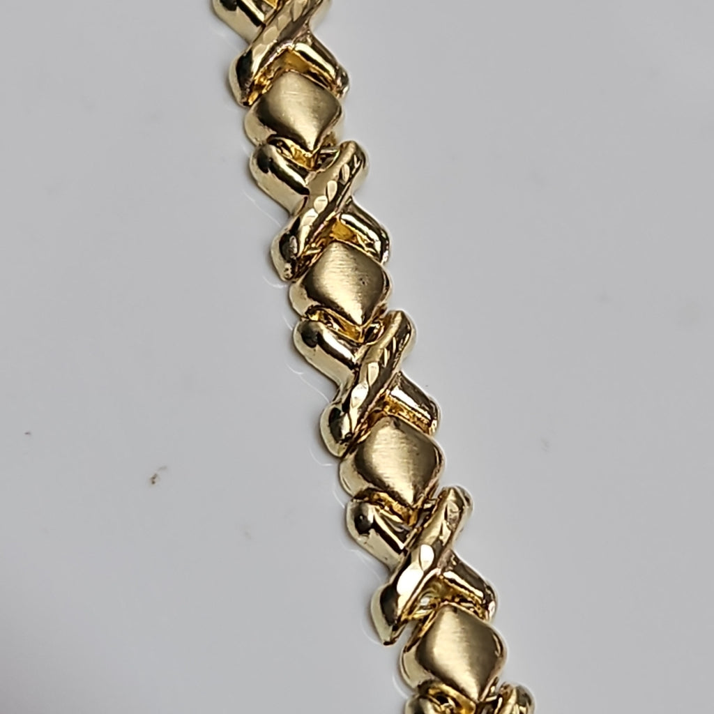 PULSERA ESPECIAL XOXO 14K 18 CM 6.1 GR (NUEVO)