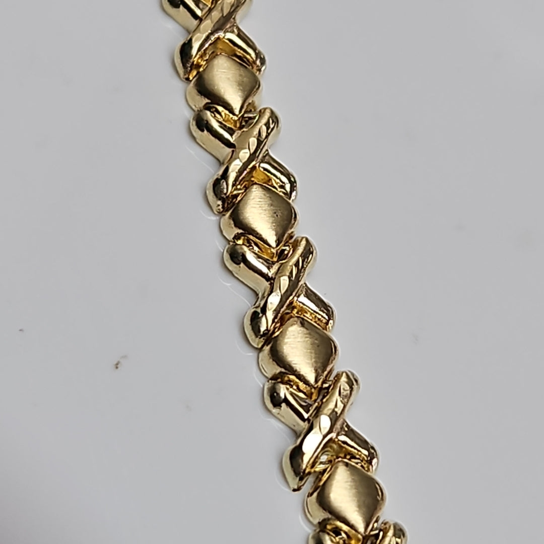 PULSERA ESPECIAL XOXO 14K 18 CM 6.1 GR (NUEVO)