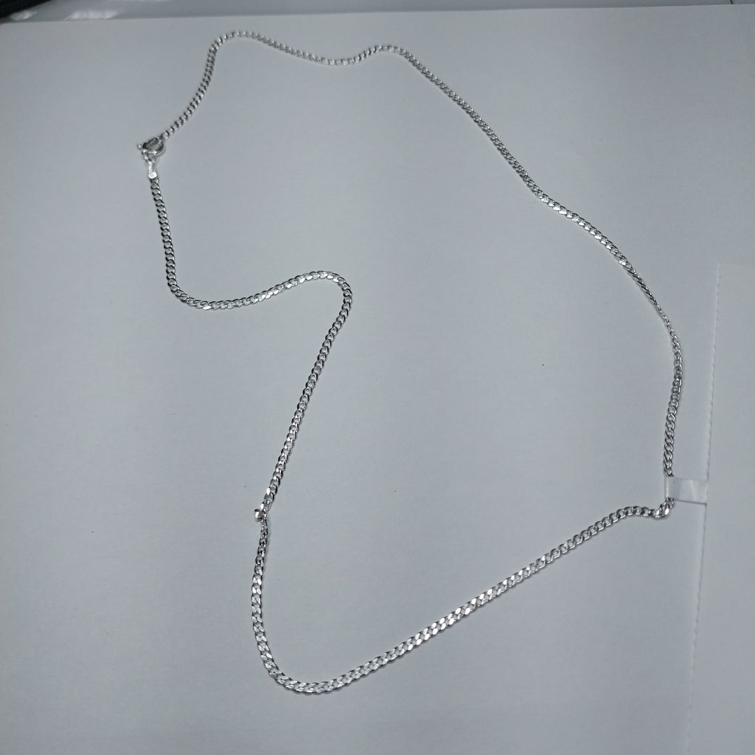 CADENA TEJIDO BARBADO PLATA .925 55 CM 4.9 GR (NUEVO)