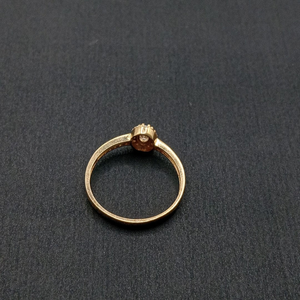 ANILLO ANILLITO C CIRCONIAS 14K 8.5 TALLA 1.8 GR (NUEVO)