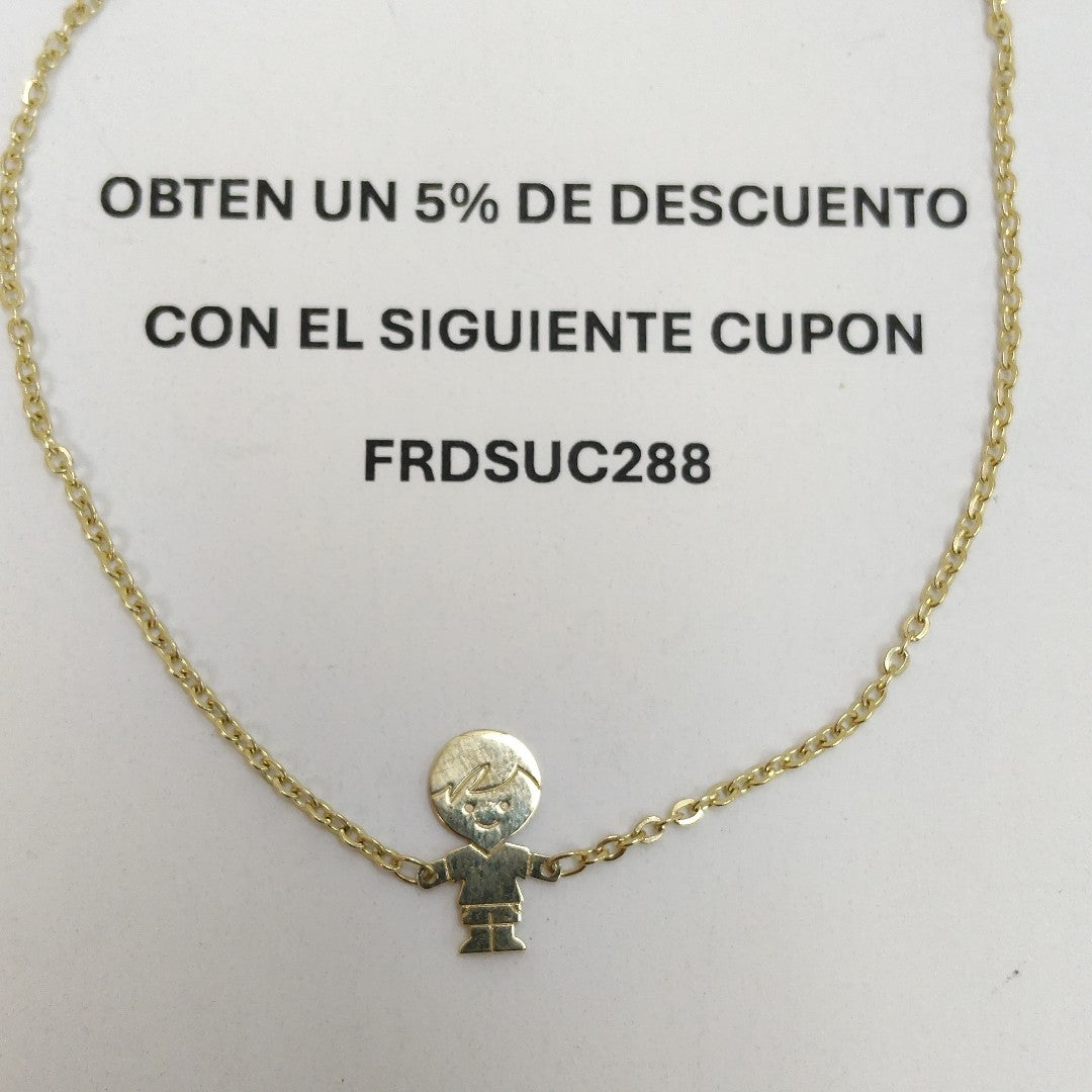 PULSERA TEJIDO ESPECIAL FIG NIÑO 14K 18 CM 1.5 GR (NUEVO)